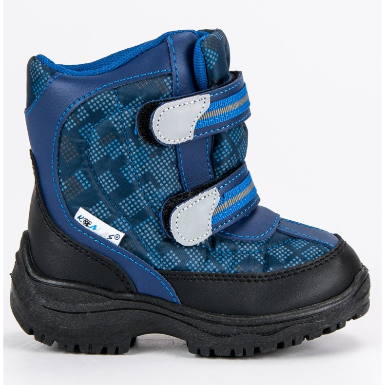 Botas de neve de velcro aquecidas azul