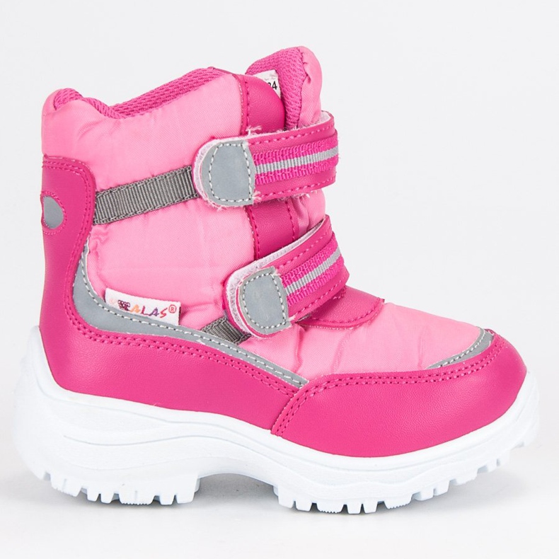 Botas de neve de velcro aquecidas rosa