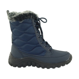 Botas esportivas de neve em pele DK azul marinho