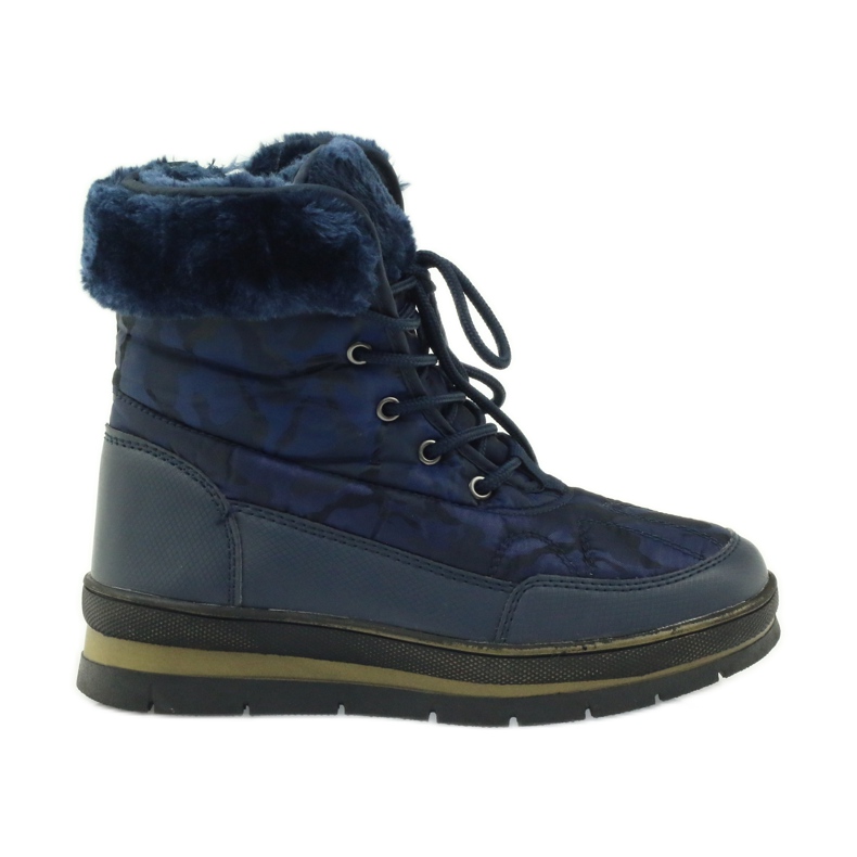 Botas esportivas de neve em pele DK azul marinho