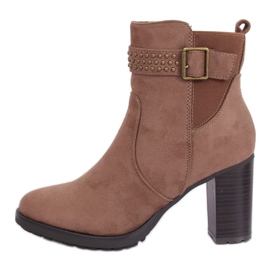 Botas marrons de salto alto 6139 Khaki cáqui