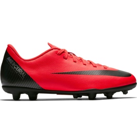 Nike Mercurial Vapor 12 Clube Gs CR7 FG / MG Jr. AJ3095-600 Futebol Tênis vermelho vermelho