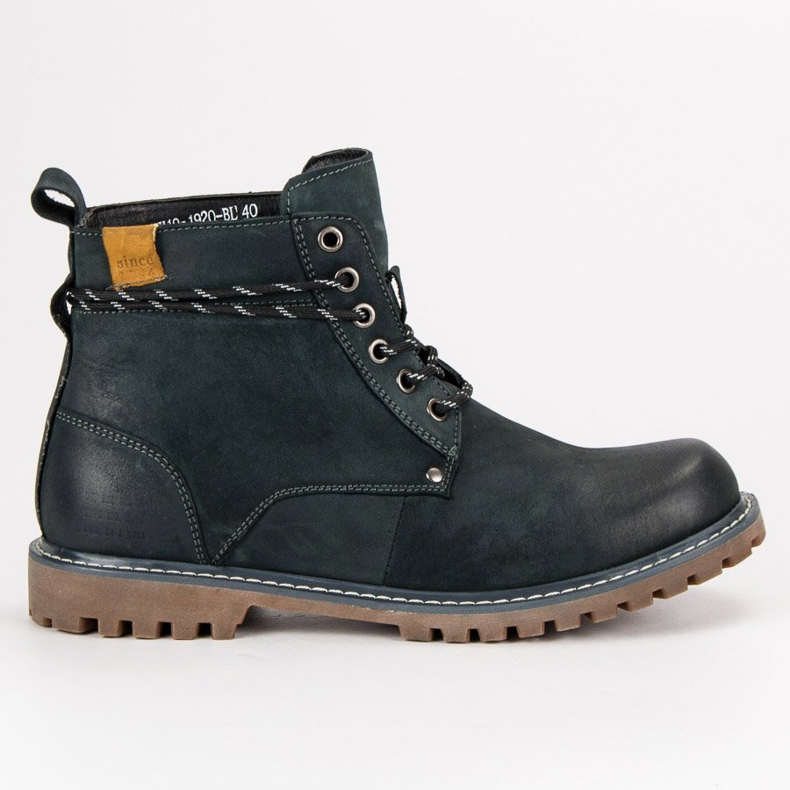 Wolski Botas masculinas de couro azul