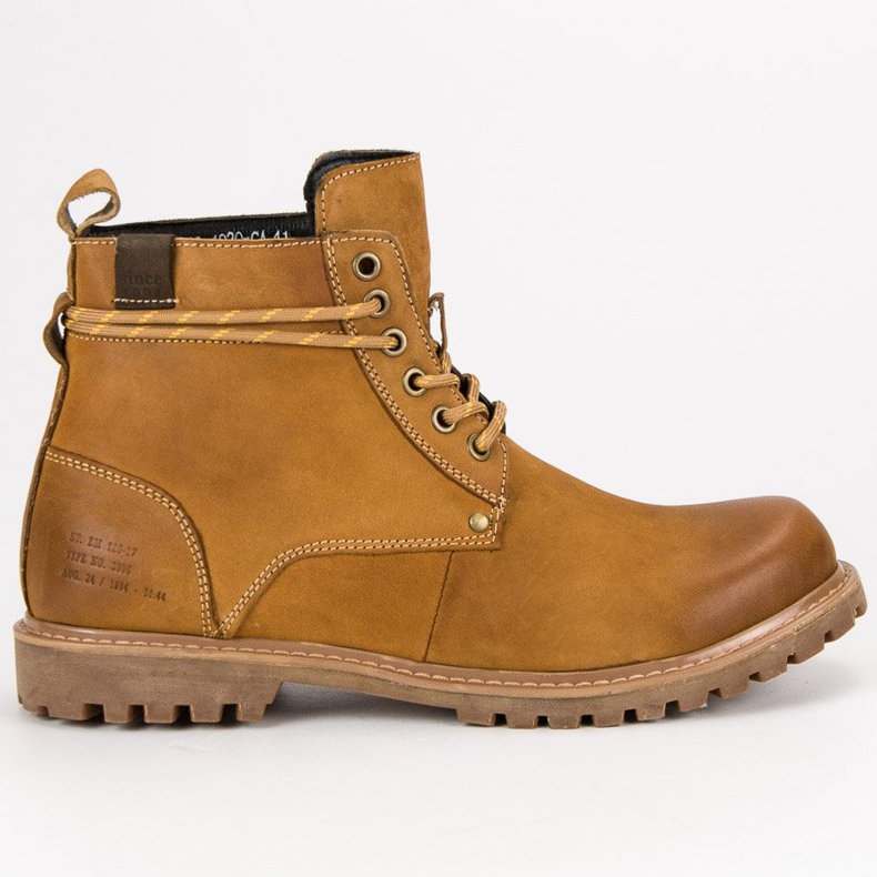 Wolski Botas masculinas de couro castanho