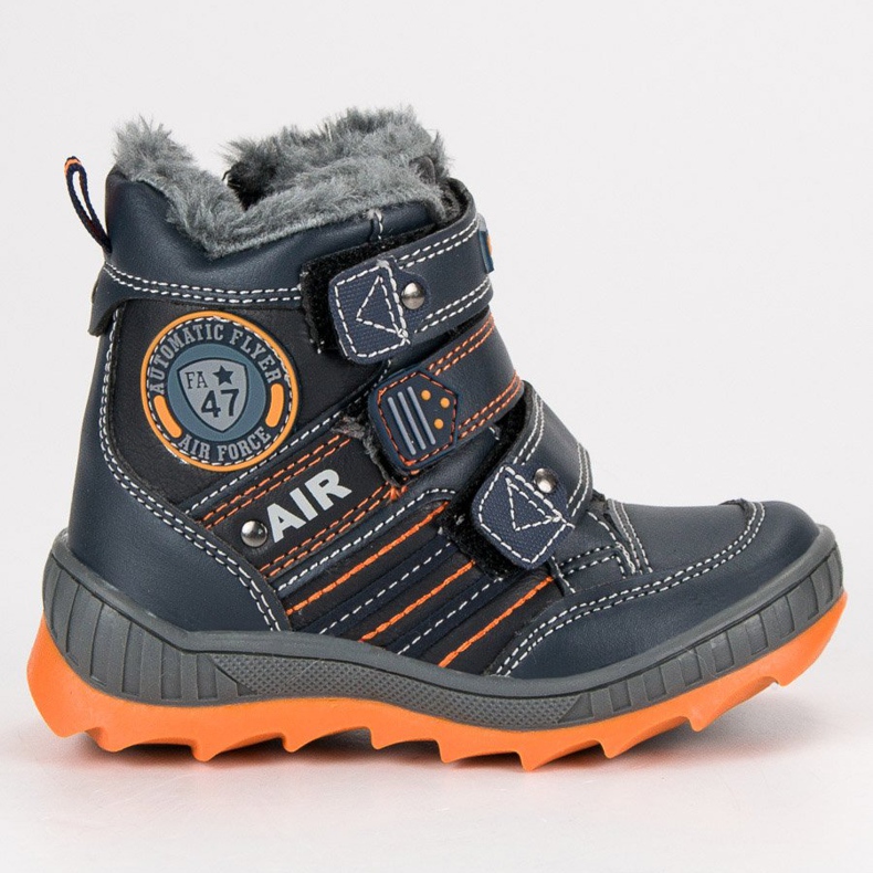 American Club Botas de veludo americanas quentes azul marinho