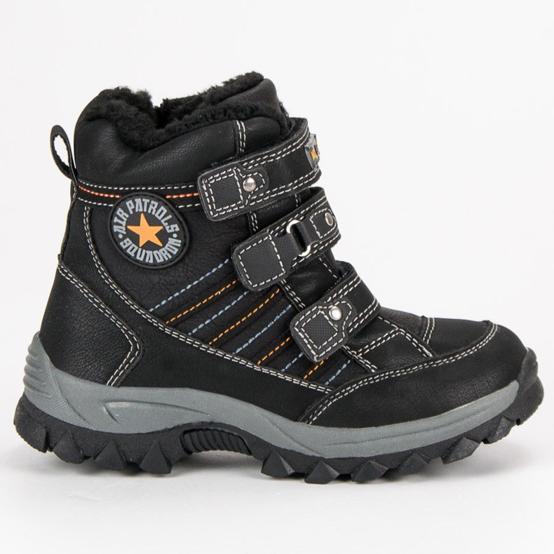 American Club Botas de veludo americanas quentes preto