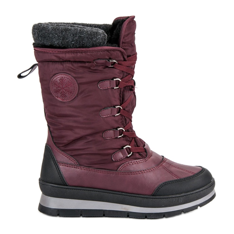 Mckeylor Botas de neve cor de vinho elegantes vermelho