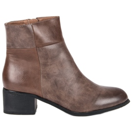 Small Swan Botas clássicas de salto alto preto marrom