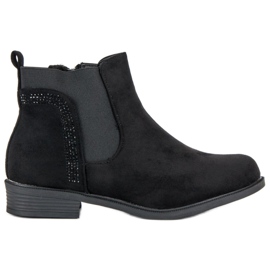 Botas de salto plano preto