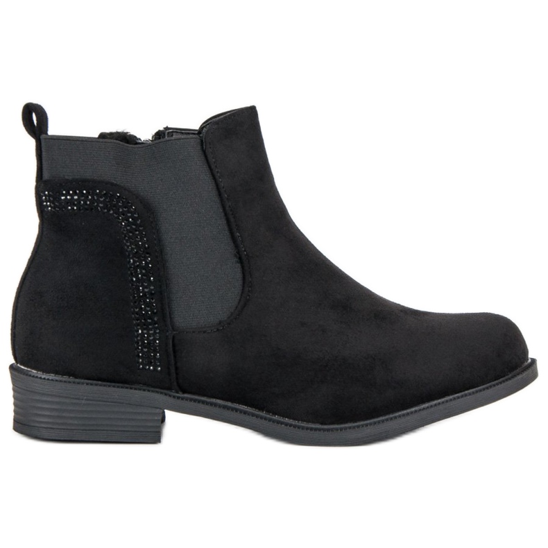Botas de salto plano preto