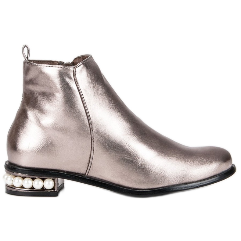 Comer Botas com pérolas cinza