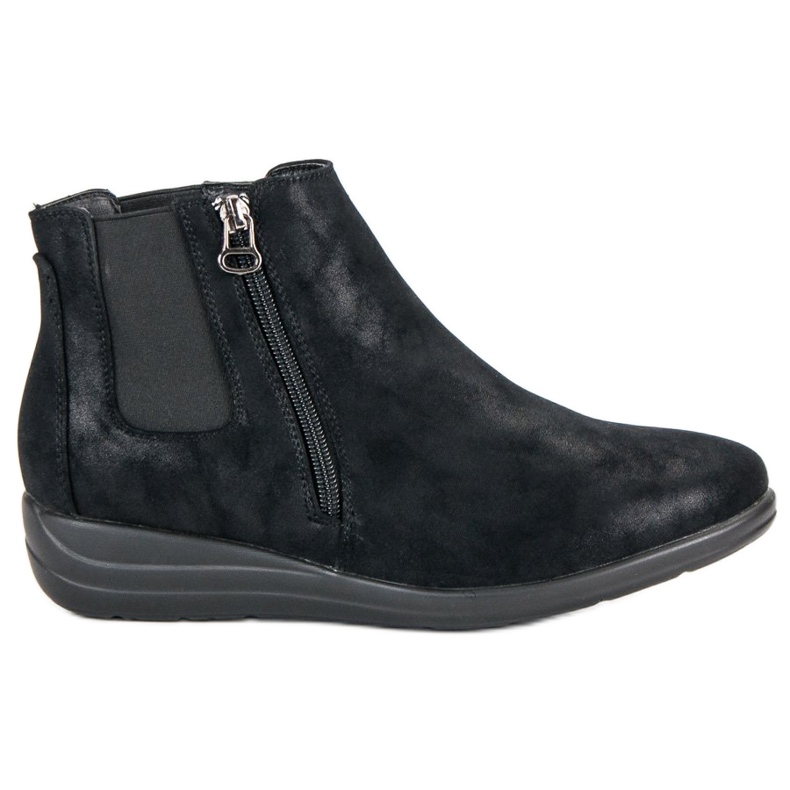 Kylie Botas pretas com zíper preto