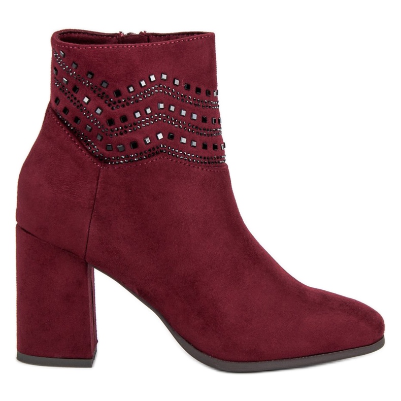Kylie Botas elegantes cor de vinho multicolorido vermelho