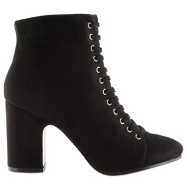 Botas com salto estável preto SP03 Preto Botas com salto estável preto SP03 Preto