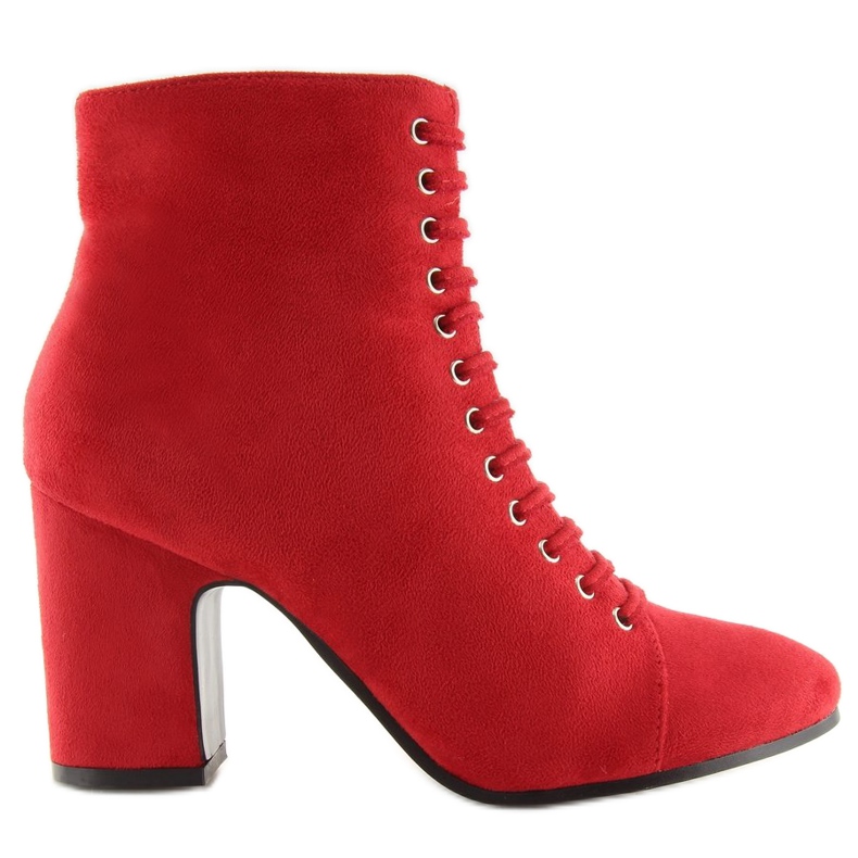 Botas vermelhas SP03 vermelhas com salto estável vermelho