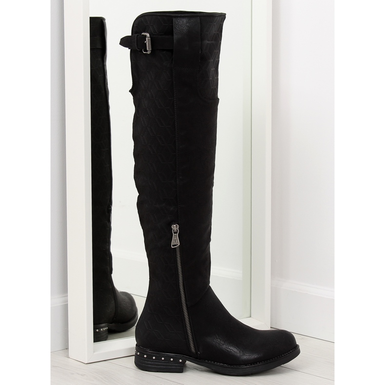 Botas femininas negras 228-PG pretas preto