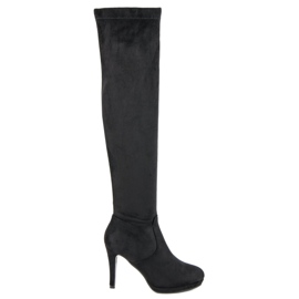 Small Swan Botas acima do joelho preto Small Swan Botas acima do joelho preto