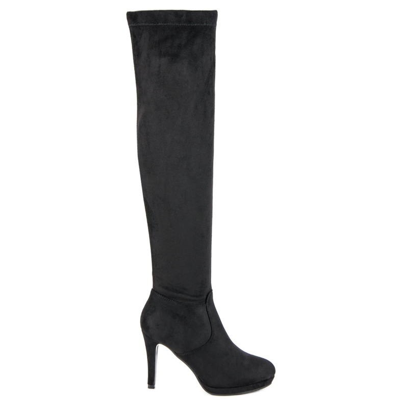 Small Swan Botas acima do joelho preto Small Swan Botas acima do joelho preto