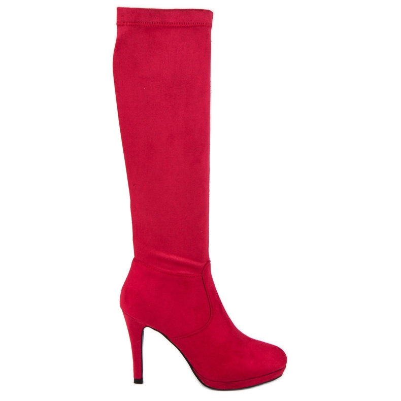Small Swan Botas femininas sexy vermelho