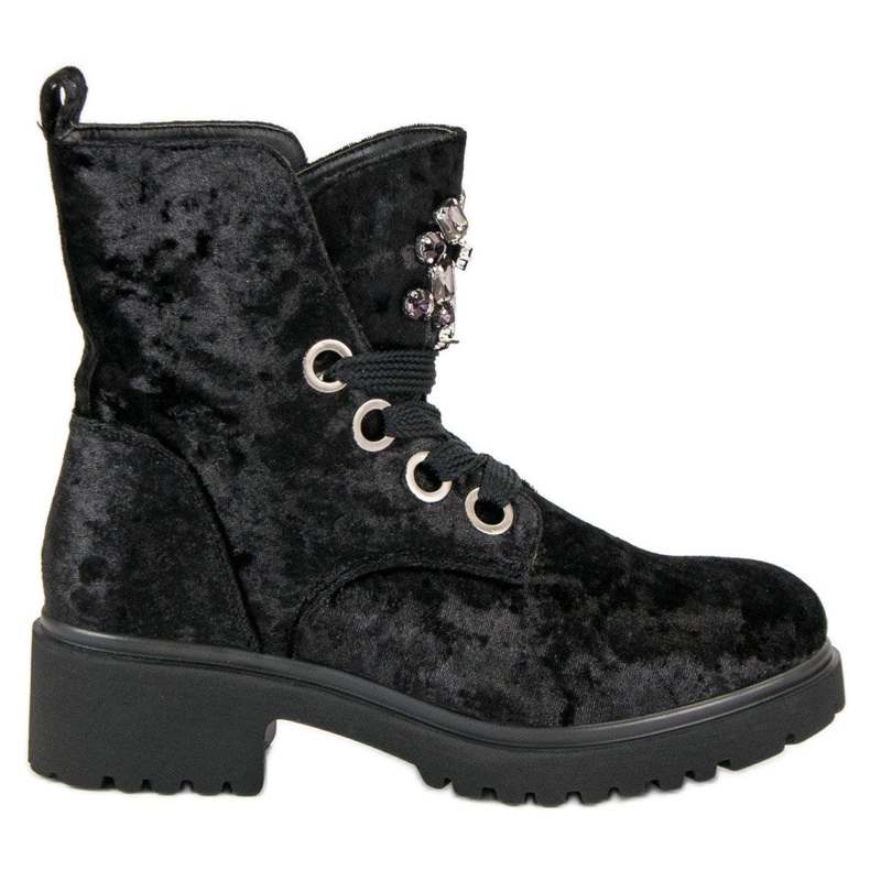 Kylie Botas de veludo elegantes preto