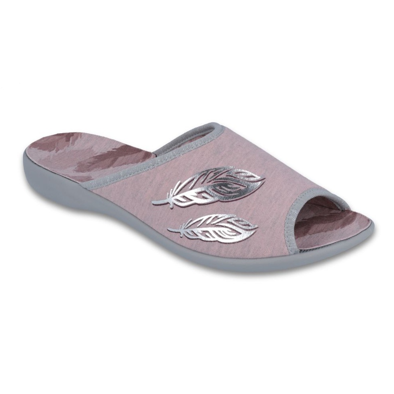 Sapatos femininos Befado pu 254D098 cinza rosa