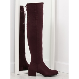 Botas acima do joelho BH129-HB Vinho Borgonha multicolorido vermelho