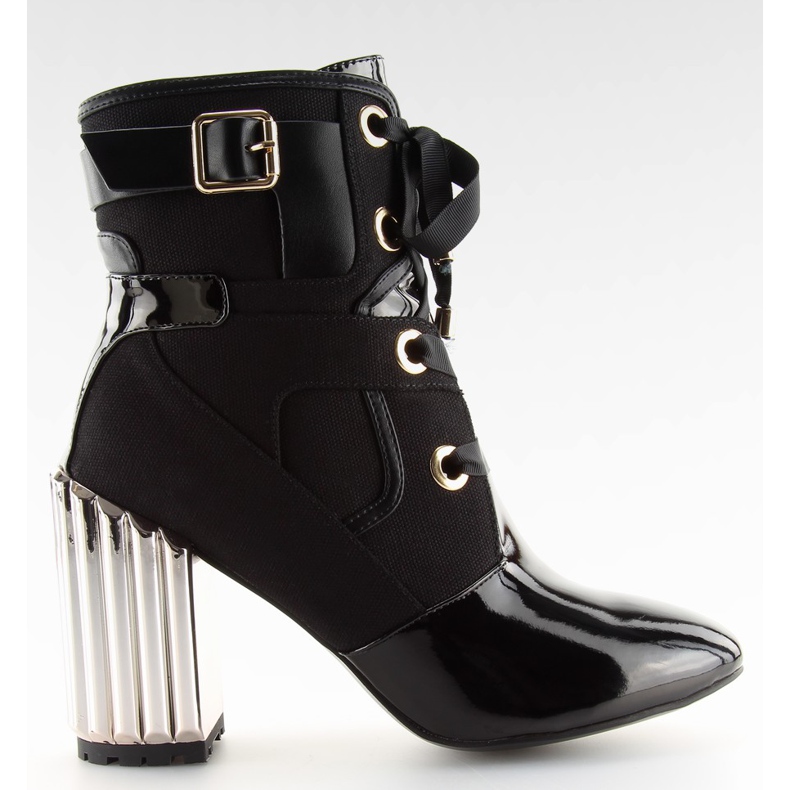 Botas de salto metálicas pretas AE69P preto