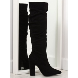 Botas pretas de salto alto SY48P pretas preto
