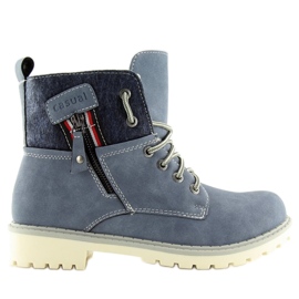 Botas azuis de madeira GD-TL10 azuis para mulheres azul