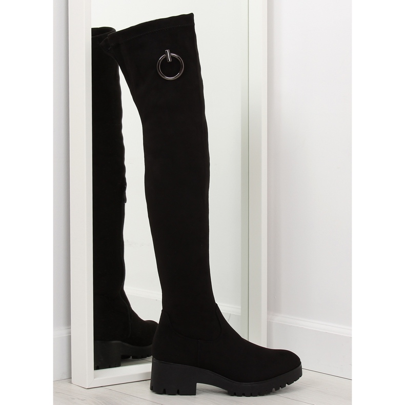Botas pretas acima do joelho para mulheres NC712 pretas preto