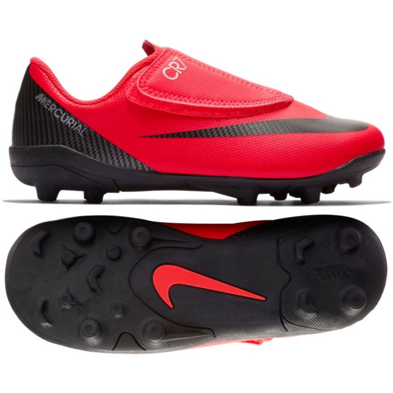 Nike Mercurial Vapor 12 Club Ps V CR7 Mg Jr AJ3096-600 multicolorido vermelho Nike Mercurial Vapor 12 Club Ps V CR7 Mg Jr AJ3096-600 multicolorido vermelho