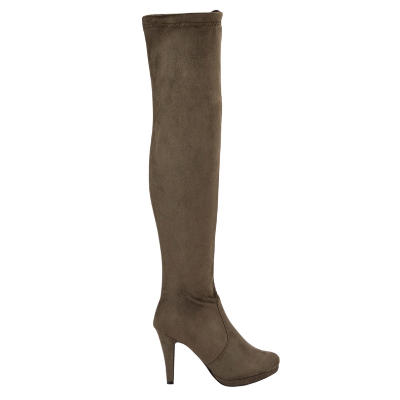 Super Me Botas de camurça com salto alto multicolorido verde