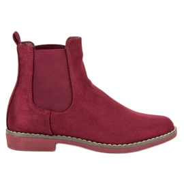 Super Mode Botas chelsea de camurça claret vermelho