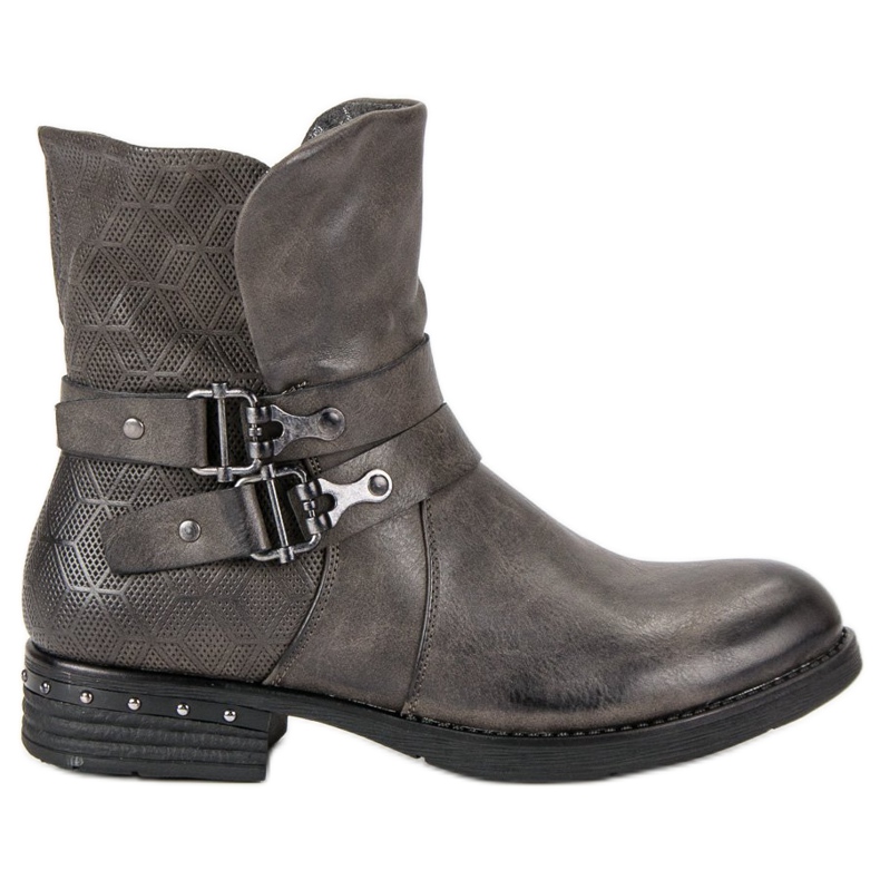 Forever Folie Botas trabalhadoras cinzentas cinza