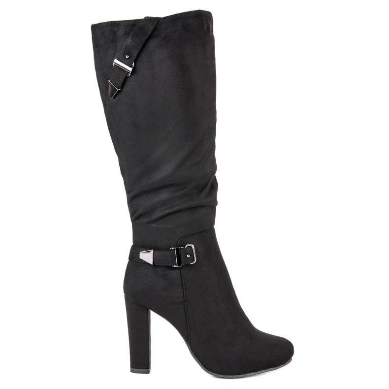 Groto Gogo Botas de camurça de salto alto preto