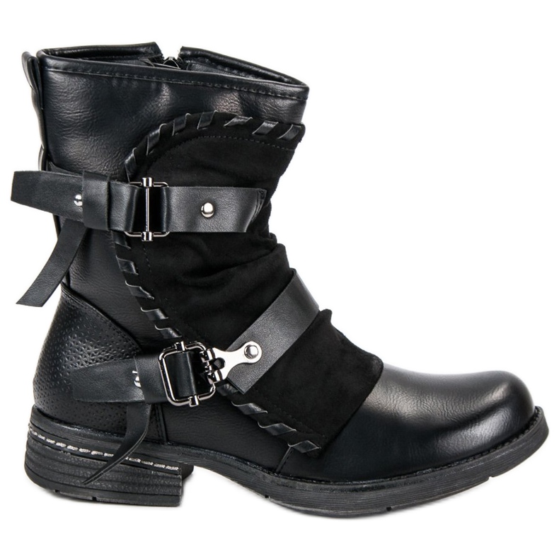 Queentina Rock Flat Boots preto