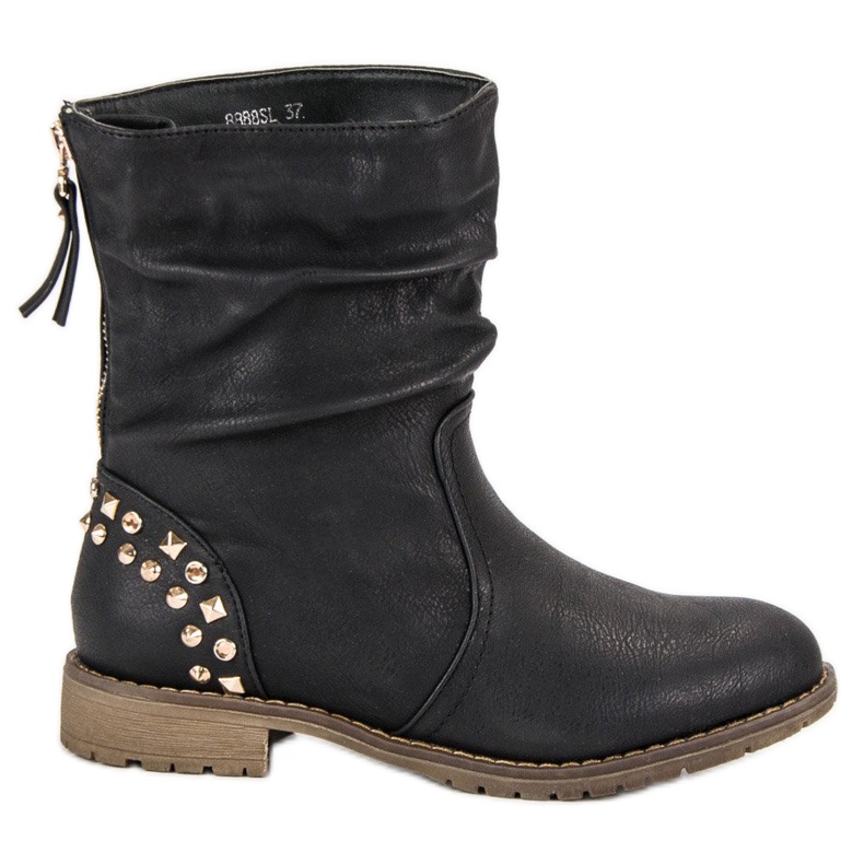 Kayla Botas de tornozelo flat rock preto