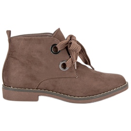 Super Mode Botas de camurça atadas castanho