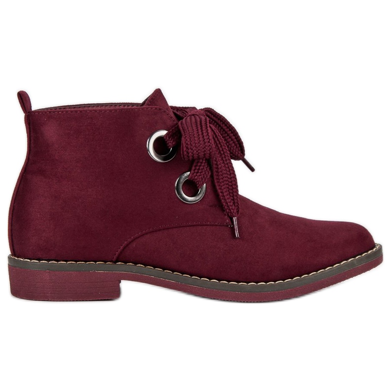 Super Mode Botas de camurça com atacadores vermelho