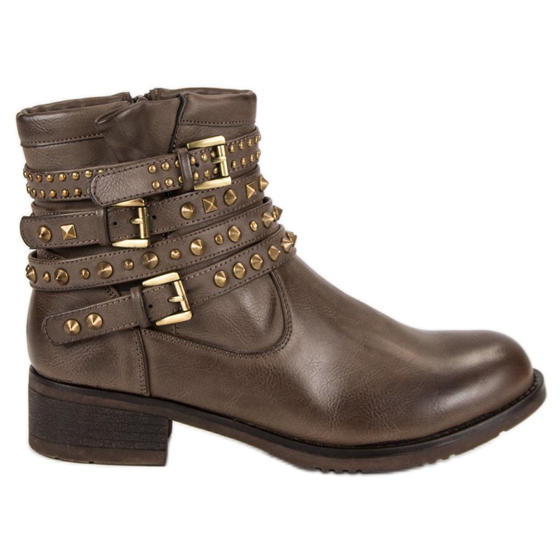 SDS Botas de rock com jatos castanho