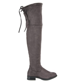 Botas cinza de salto alto Botas cinza de salto alto