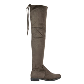 Kayla Botas acima do joelho com salto plano verde Kayla Botas acima do joelho com salto plano verde