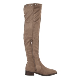 Cm Paris Botas de cano alto com miçangas castanho Cm Paris Botas de cano alto com miçangas castanho