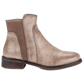 Super Mode Botas de salto plano marrom