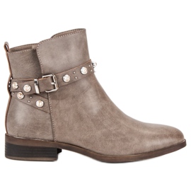 Super Mode Botas Com Pérolas castanho