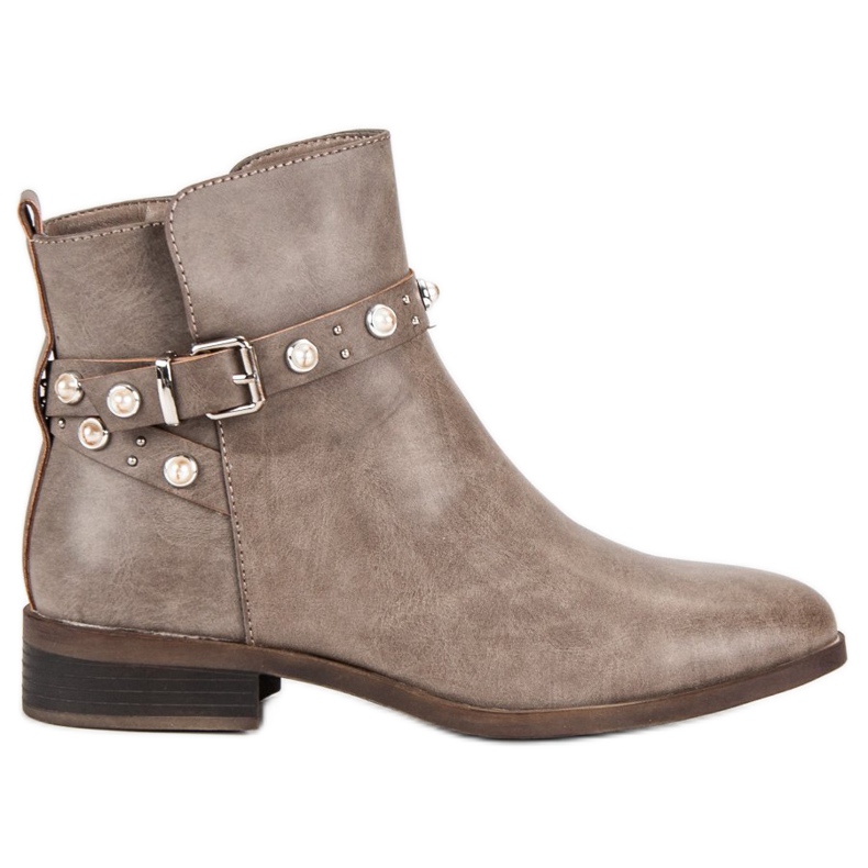 Super Mode Botas Com Pérolas castanho