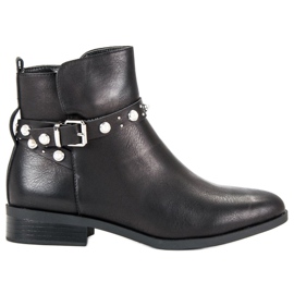Super Mode Botas com pérolas preto