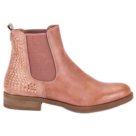 Super Me Botas Chelsea com cristais rosa