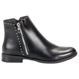 Super Me Botas clássicas com zíper decorativo preto