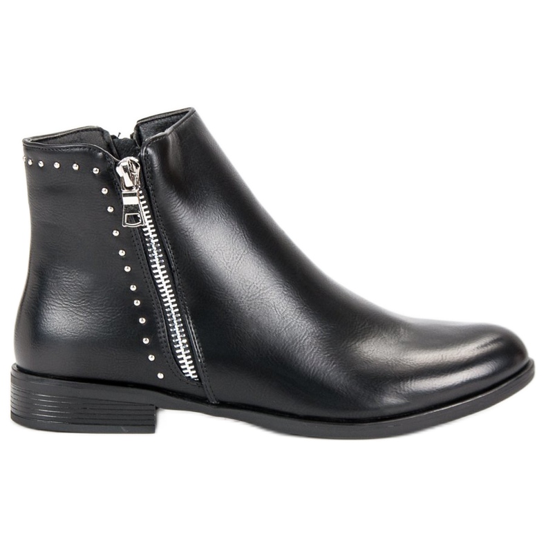 Super Me Botas clássicas com zíper decorativo preto